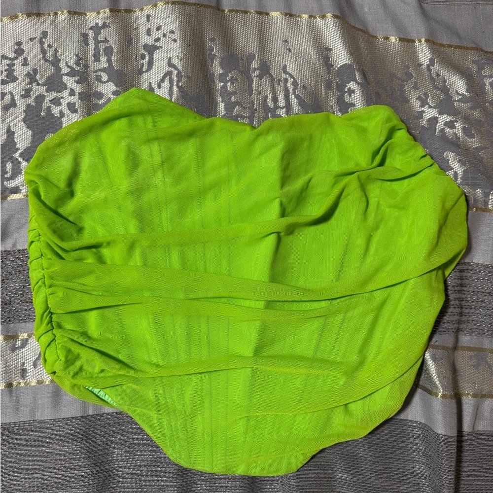 SHEIN Neon Green Strapless Crop Top